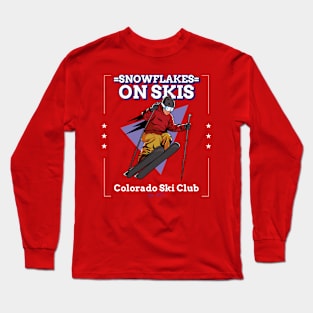 Snowflakes on Skis Skiing Long Sleeve T-Shirt